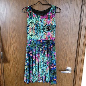Cynthia Rowley Sleeveless Bright Floral Print Dress Comfy Stretch Size 4